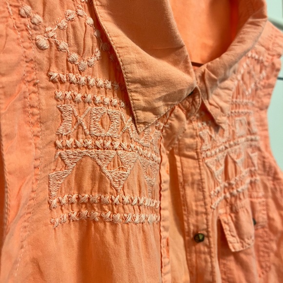 Coral cropped sleeve top, XS-S - Picture 4 of 4